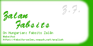 zalan fabsits business card